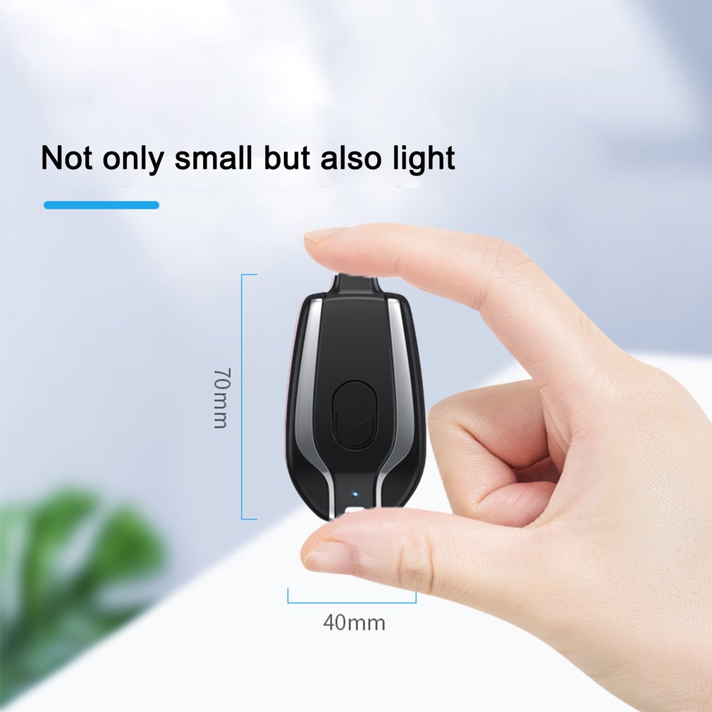 Mini Keychain Charger 1500mAh – Type-C Power Bank
