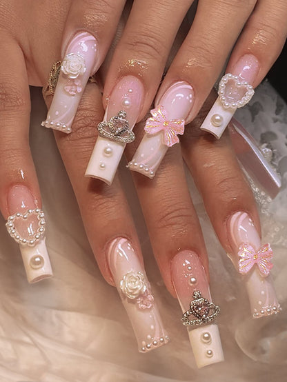 Luxury Butterfly Rhinestone Press Nails