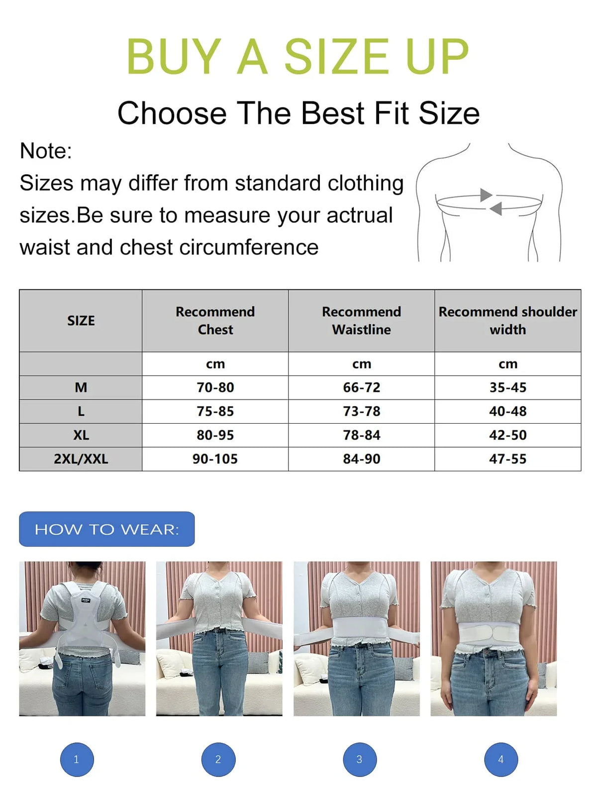 VBOSI Adjustable Back Posture Brace