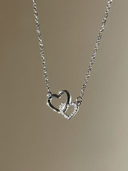 Luxury Double Heart Pendant Necklace