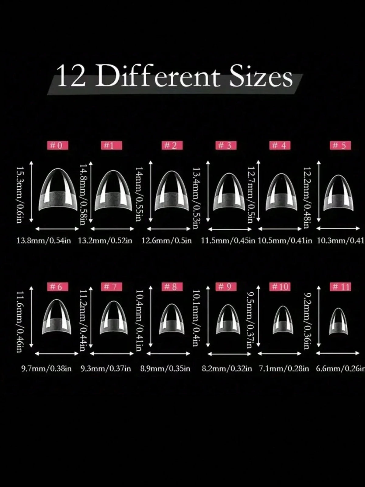 240pcs Almond False Nail Tips