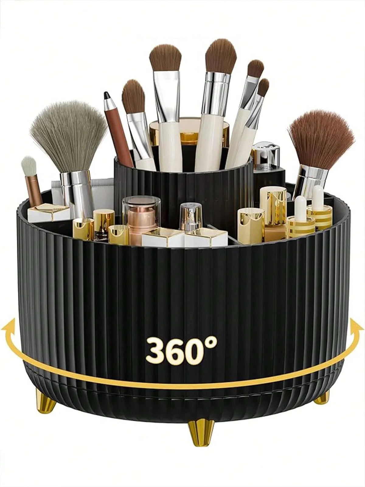 360 Rotating Makeup Brush Organizer