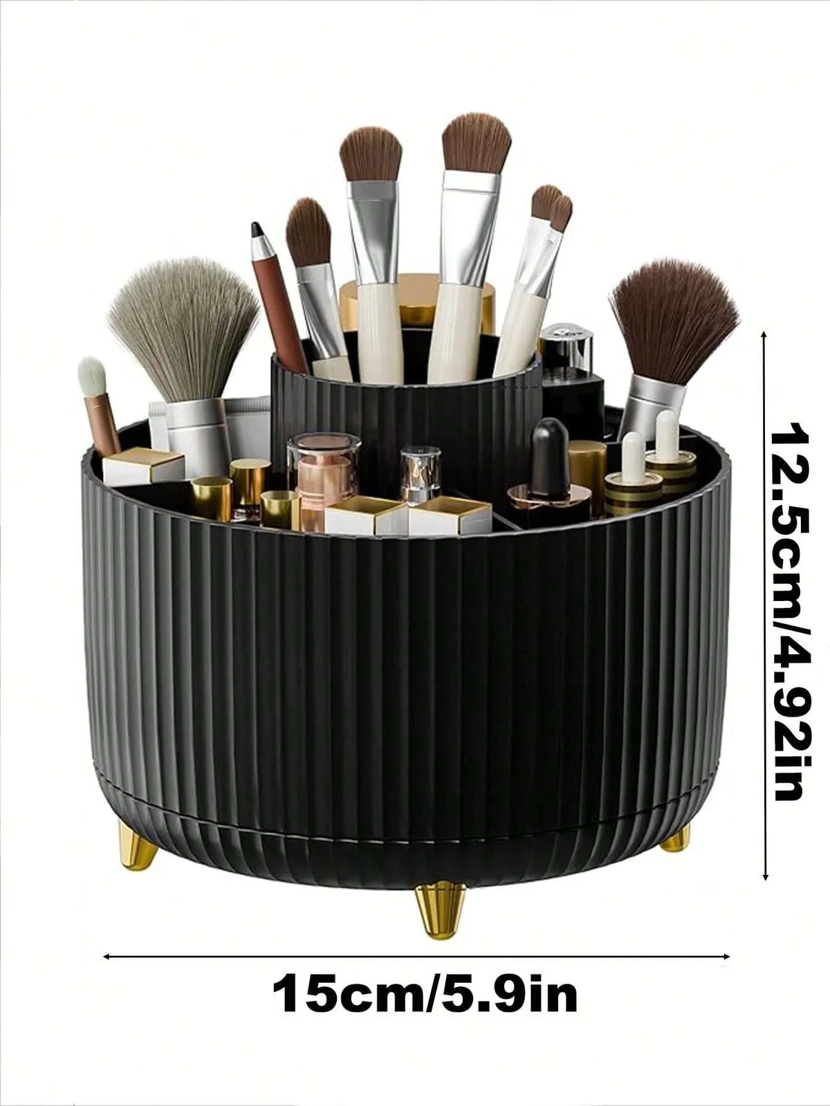 360 Rotating Makeup Brush Organizer