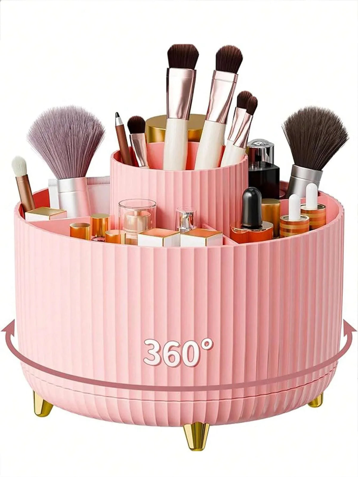 360 Rotating Makeup Brush Organizer