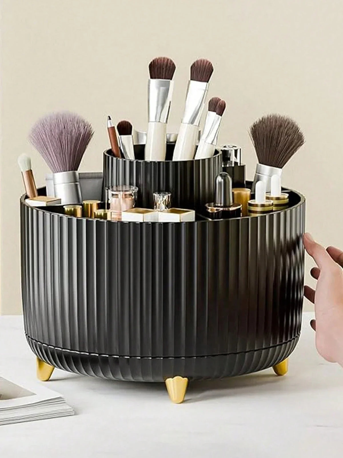 360 Rotating Makeup Brush Organizer