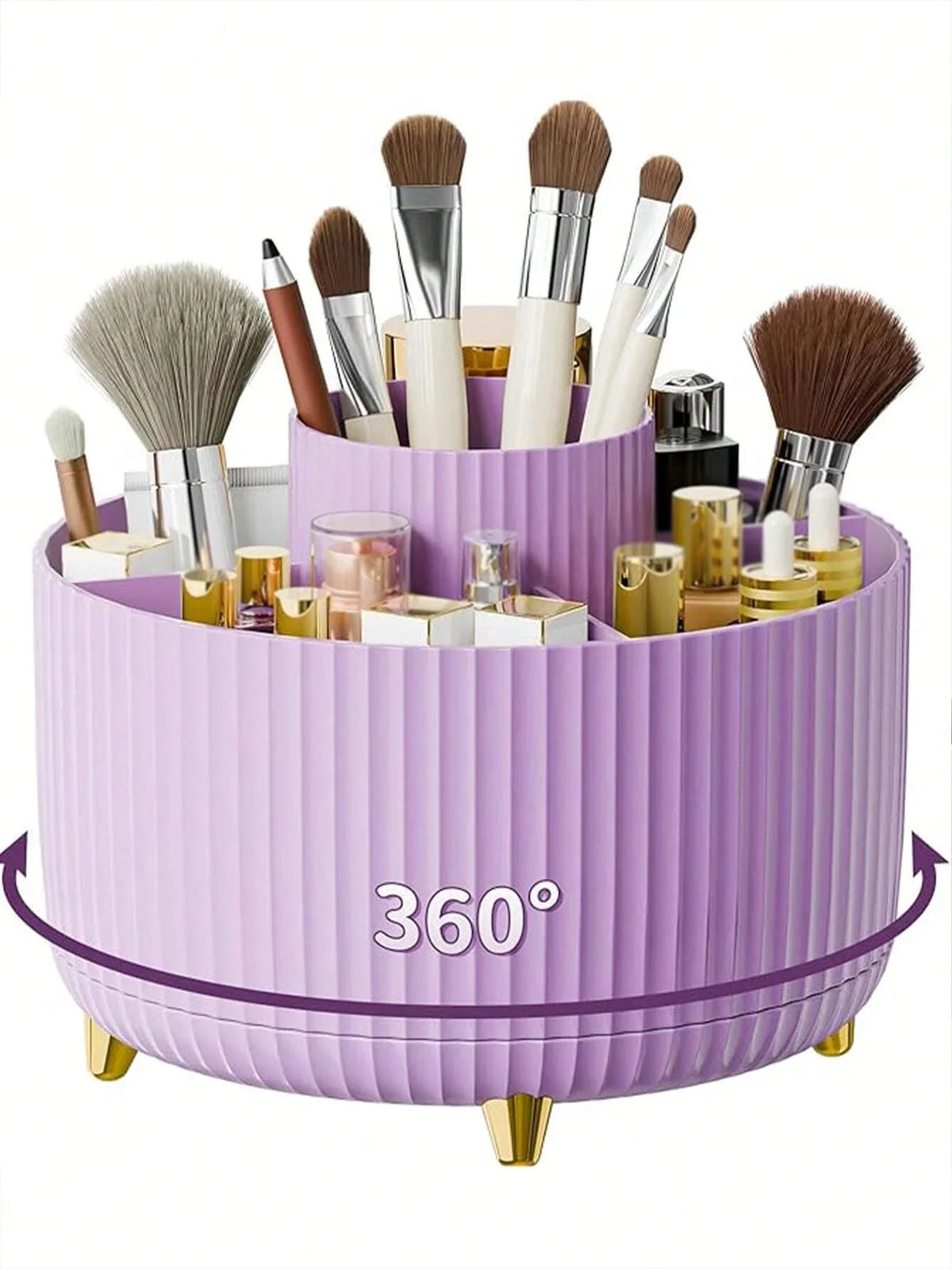 360 Rotating Makeup Brush Organizer