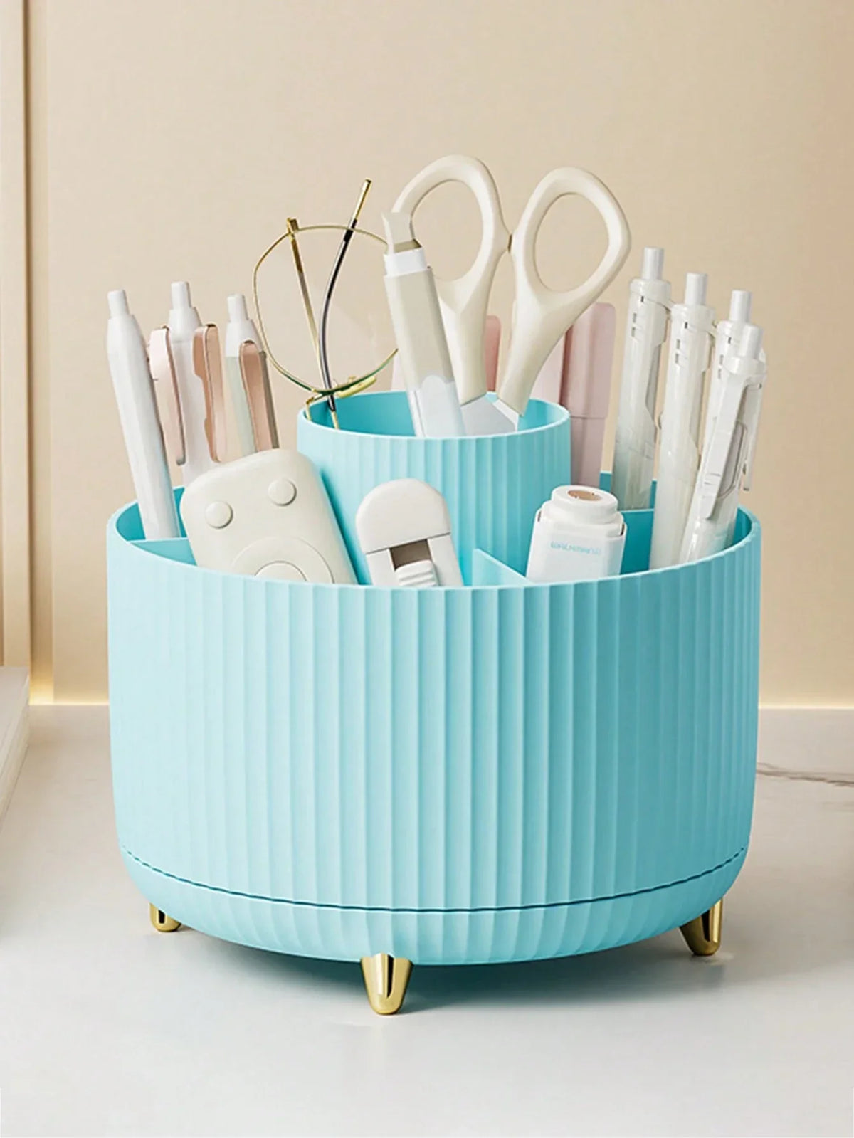 360 Rotating Makeup Brush Organizer