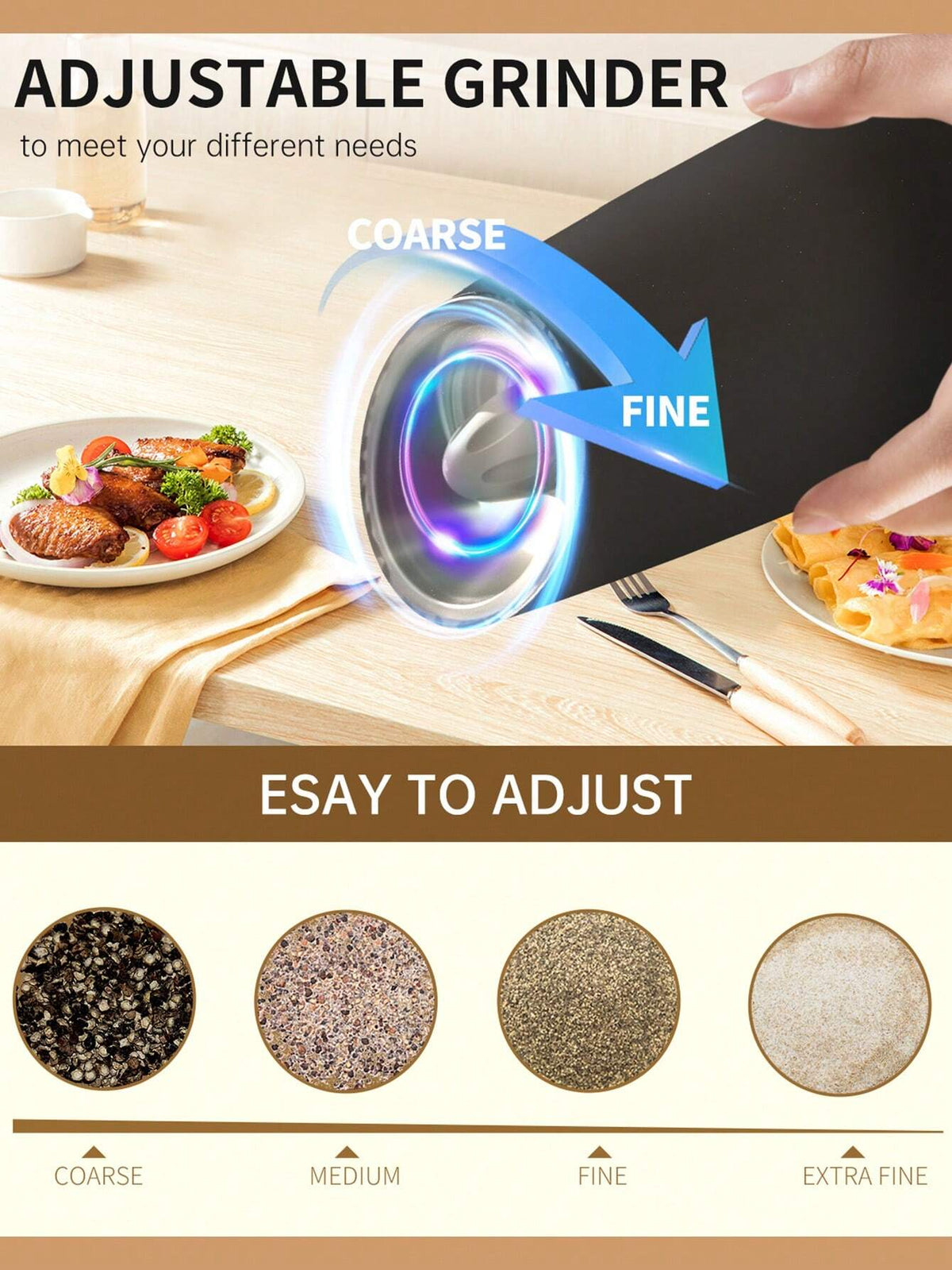 CLITON Electric Salt Pepper Grinder