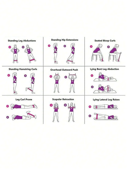 5pcs Yoga Resistance Bands