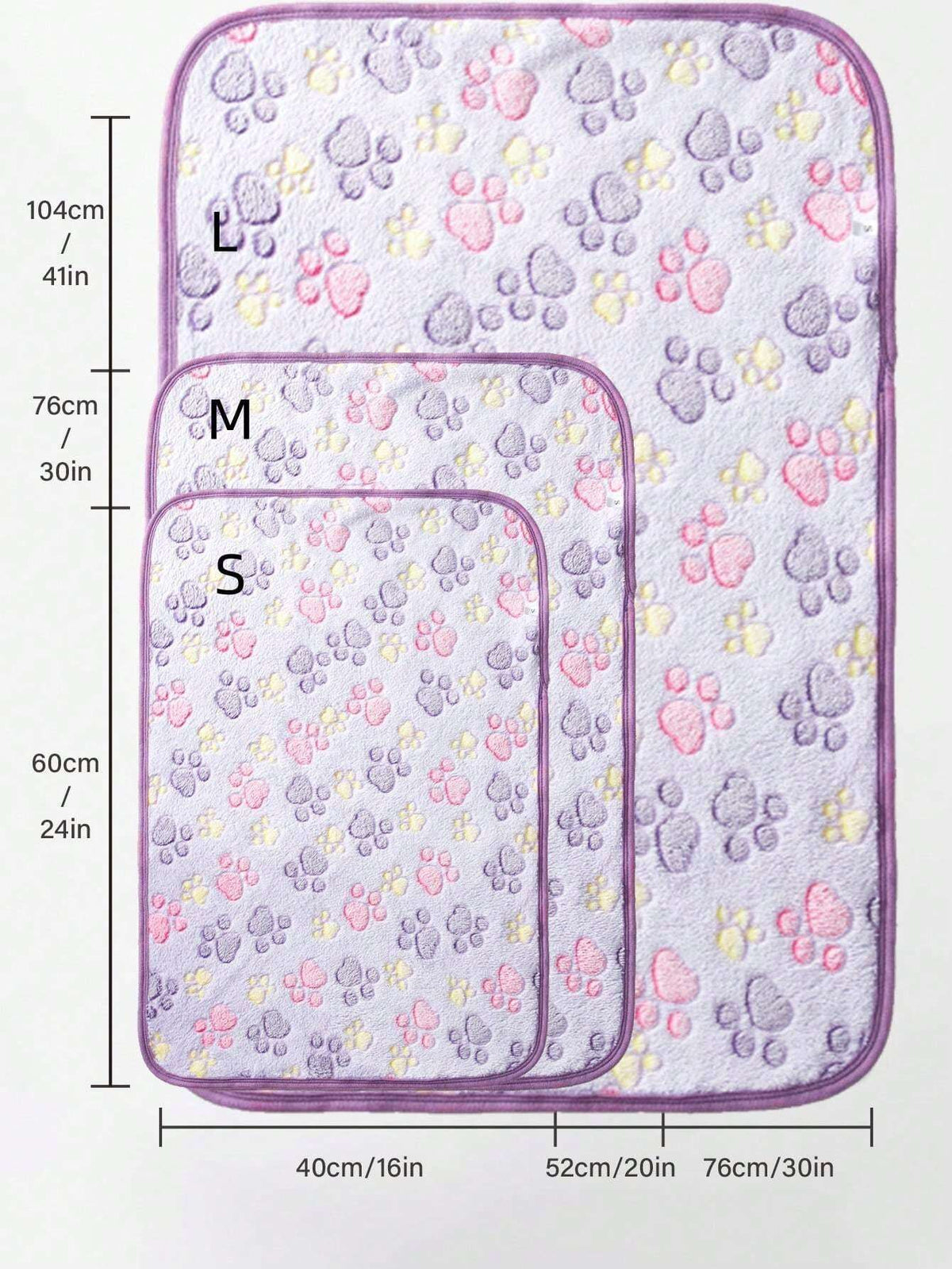 PETSIN Purple Paw Print Blanket