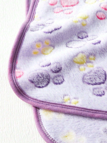 PETSIN Purple Paw Print Blanket