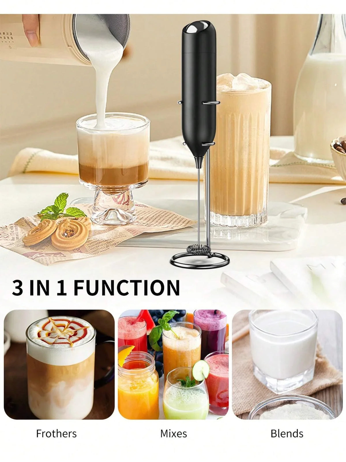 CLITON Handheld Electric Milk Frother