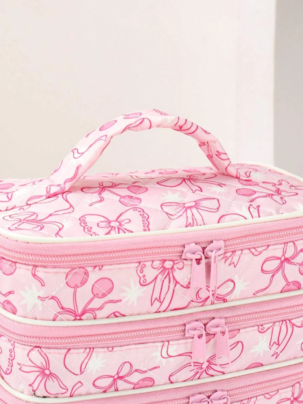 Cute Bow Cherry Makeup Bag