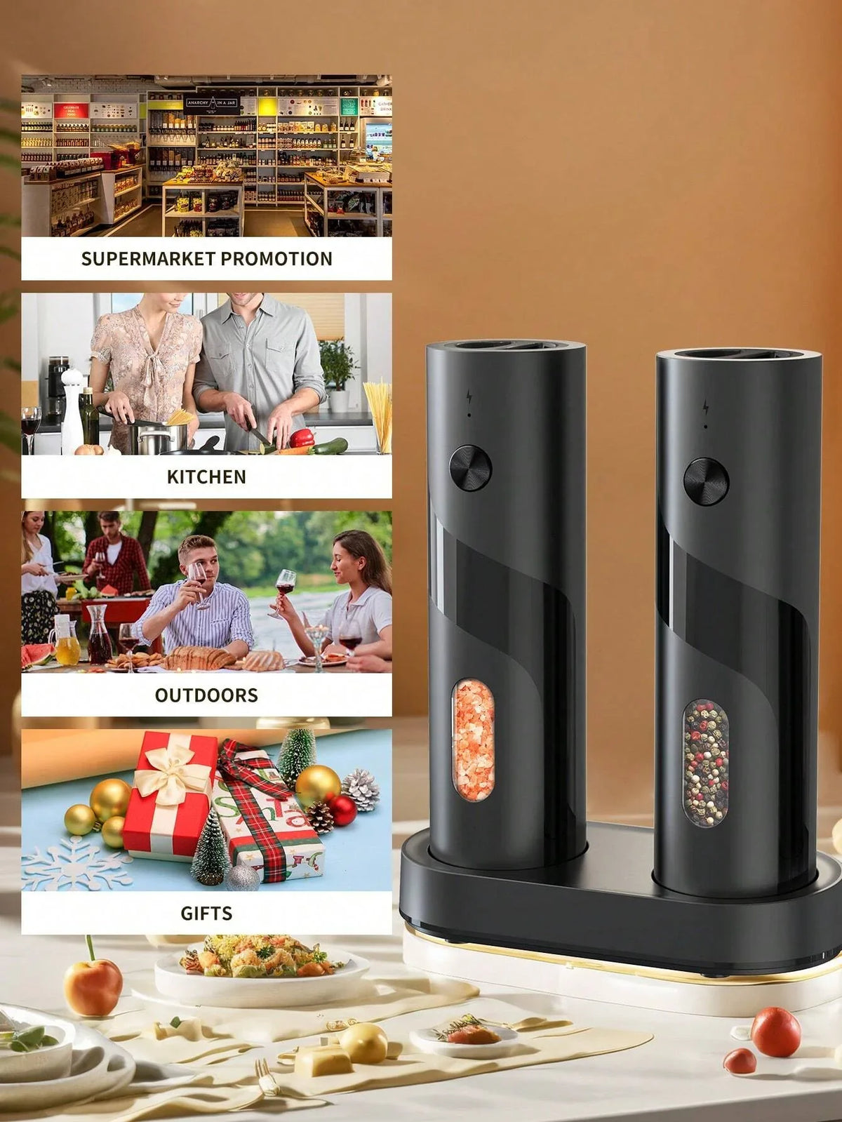 CLITON Electric Salt Pepper Grinder