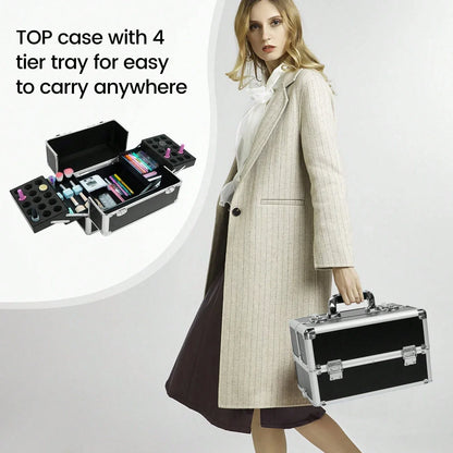 Large Rolling Makeup Train Case