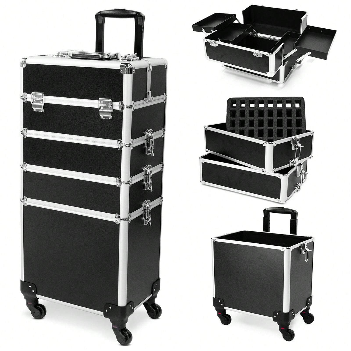 Large Rolling Makeup Train Case