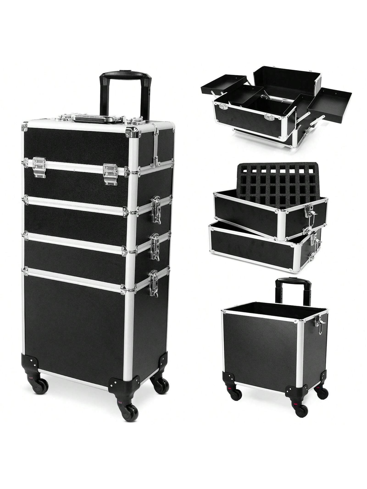 Large Rolling Makeup Train Case