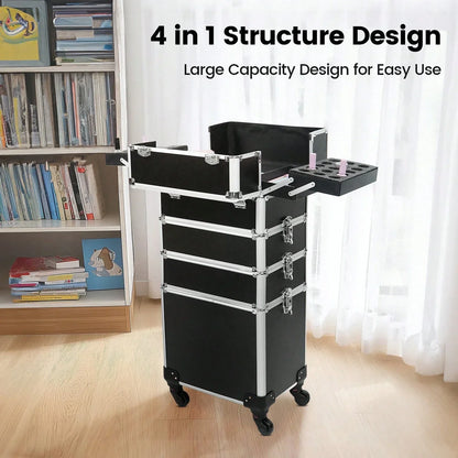 Large Rolling Makeup Train Case