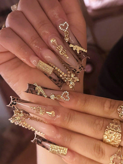 Luxury Butterfly Rhinestone Press Nails