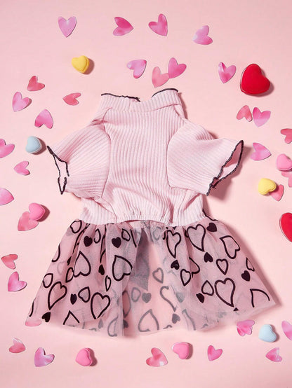 PETSIN Valentine’s Dog Dress Pink