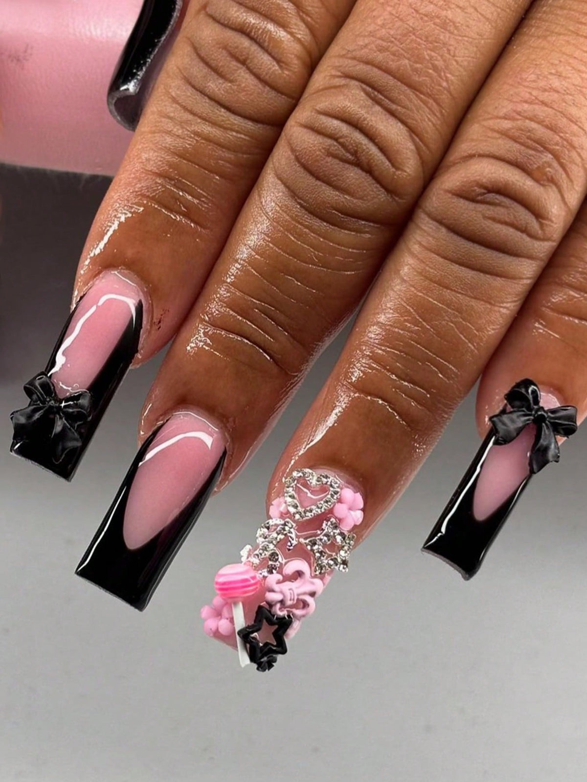 Luxury Butterfly Rhinestone Press Nails