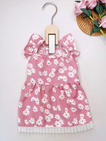 PETSIN Pink Floral Pet Dress