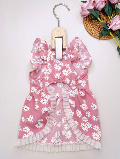 PETSIN Pink Floral Pet Dress