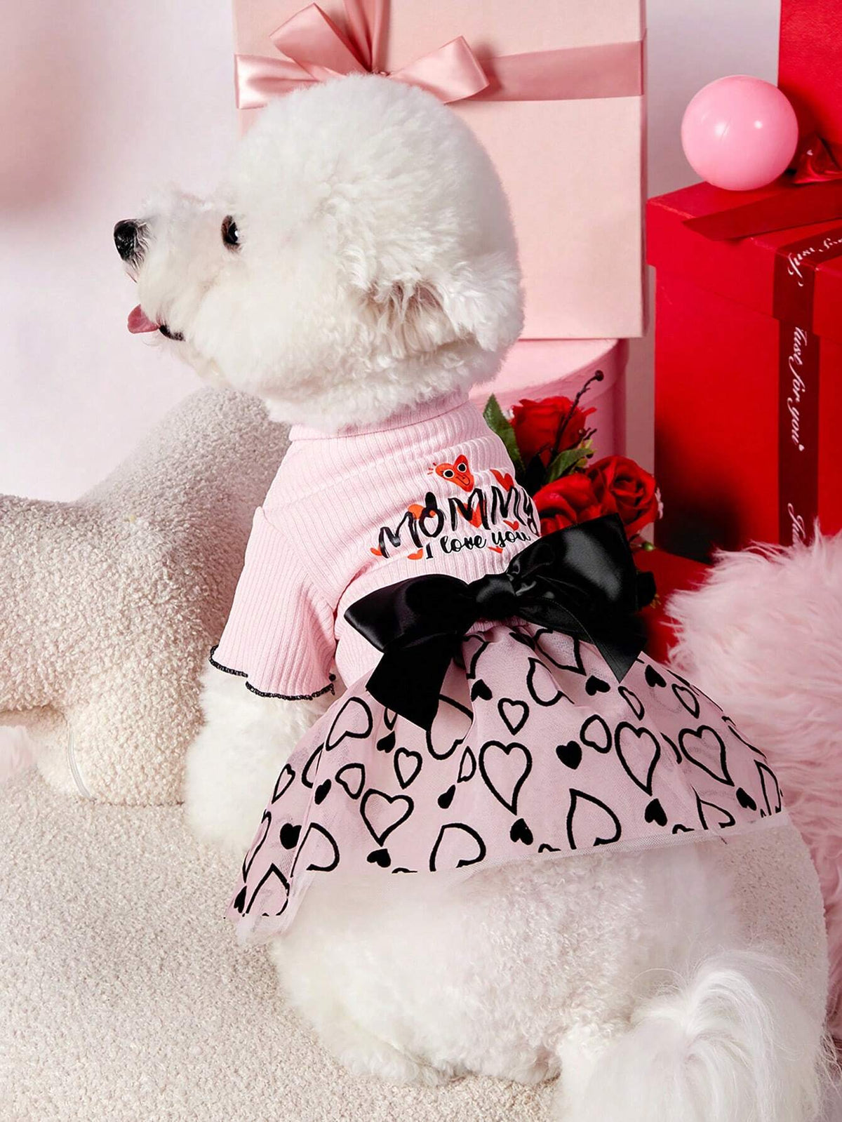 PETSIN Valentine’s Dog Dress Pink