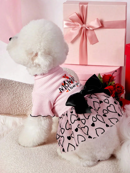 PETSIN Valentine’s Dog Dress Pink