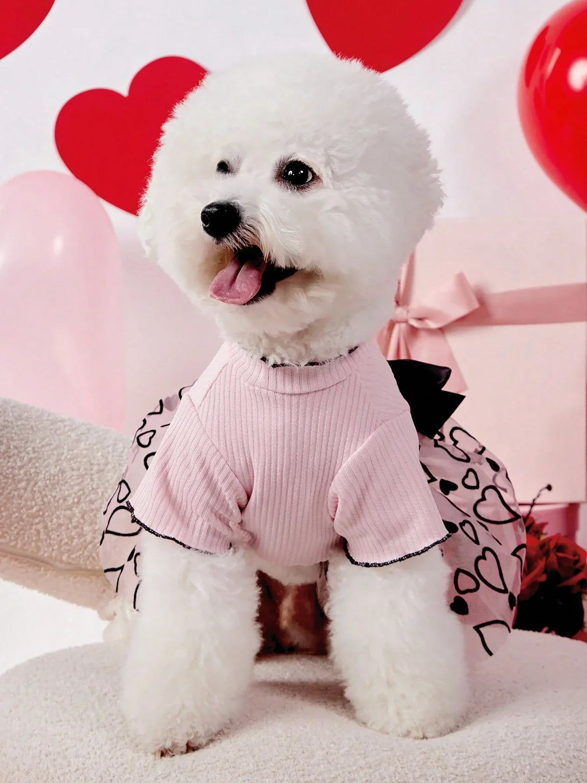 PETSIN Valentine’s Dog Dress Pink