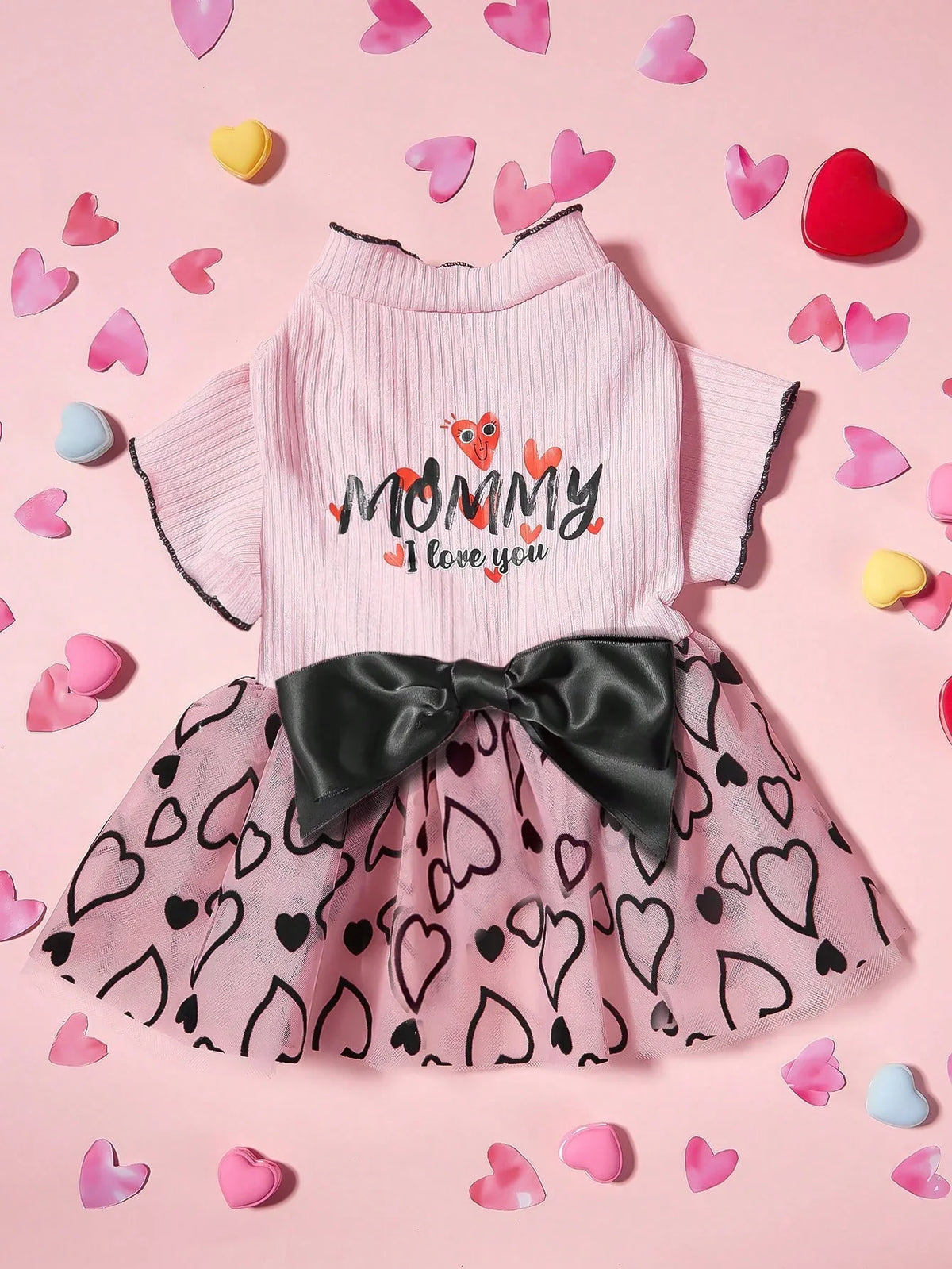 PETSIN Valentine’s Dog Dress Pink