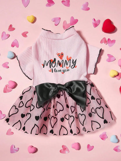 PETSIN Valentine’s Dog Dress Pink