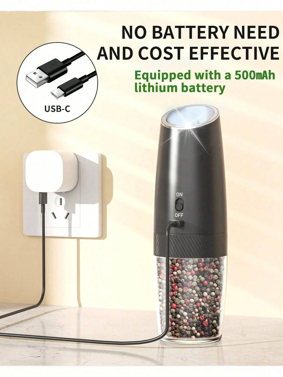 CLITON Electric Salt Pepper Grinder