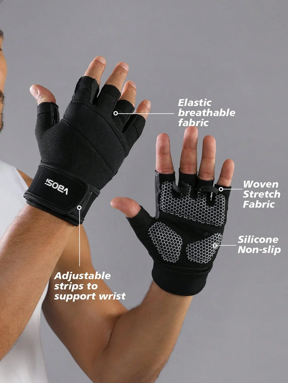 VBOSI Anti-Slip Half Finger Gloves