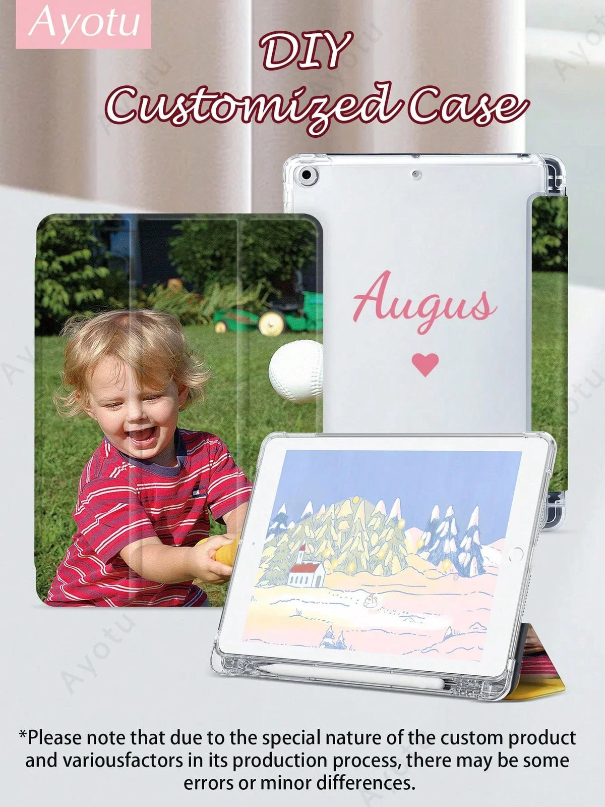 Custom Image Text iPad Case