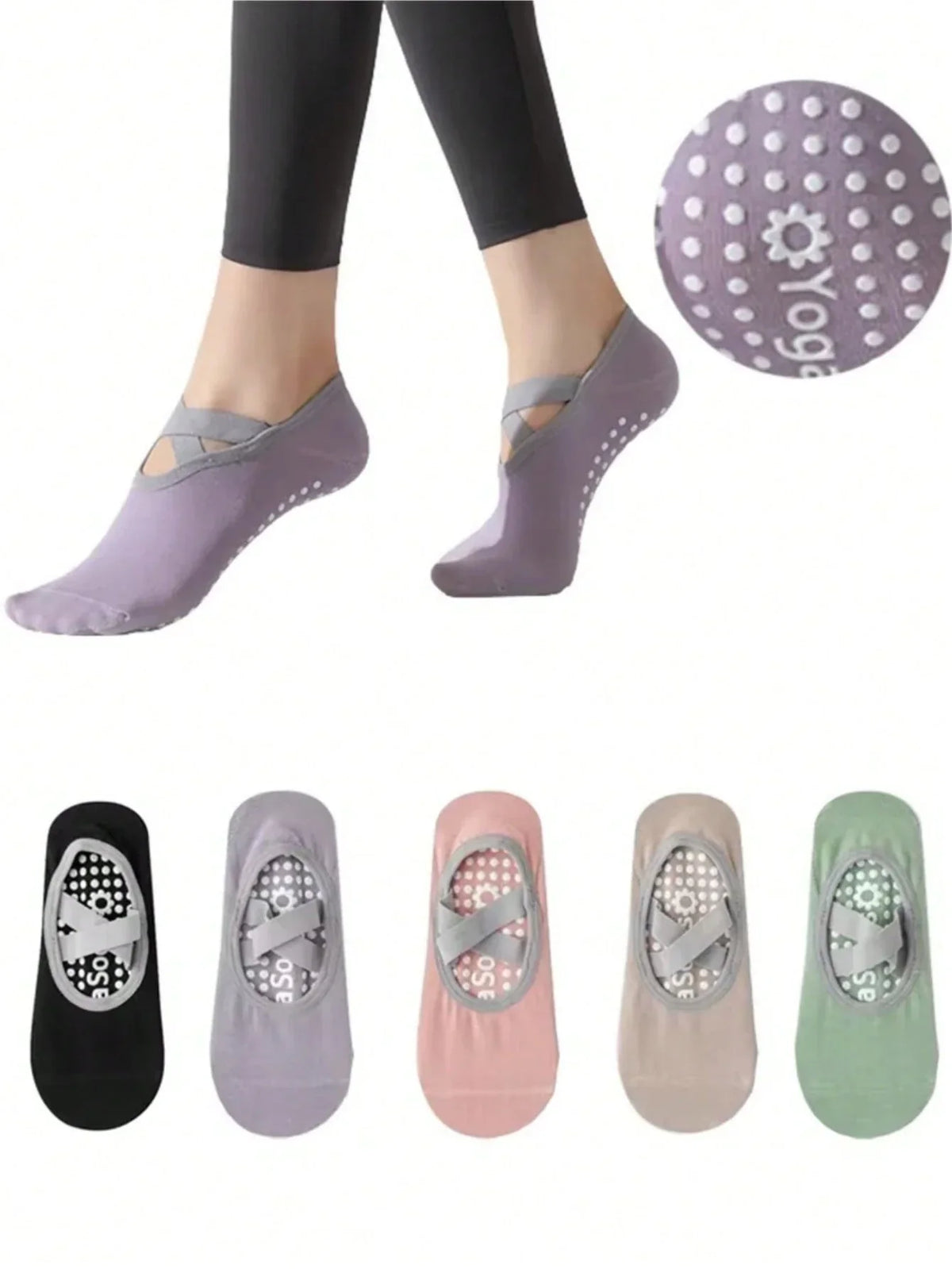Non-Slip Pilates Yoga Socks Pair