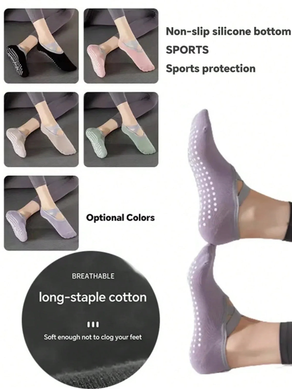 Non-Slip Pilates Yoga Socks Pair