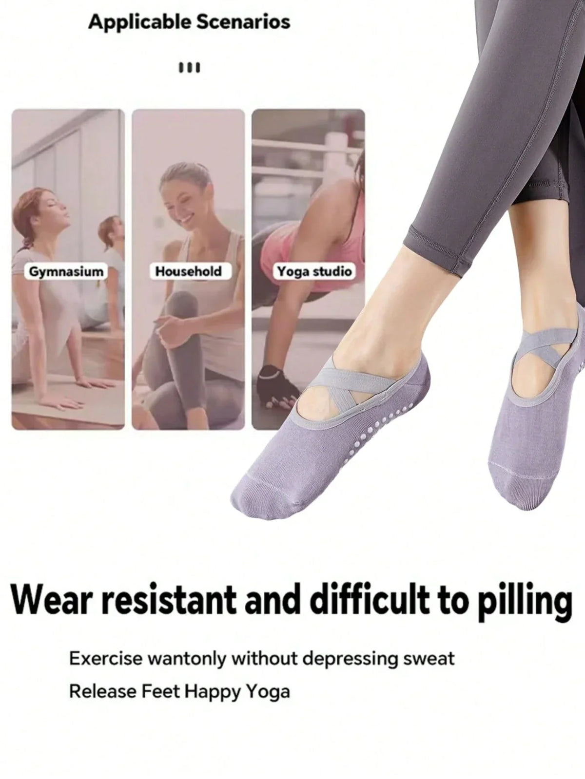 Non-Slip Pilates Yoga Socks Pair
