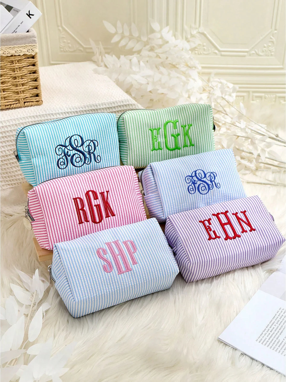 Personalized Embroidered Makeup Bag Pouch