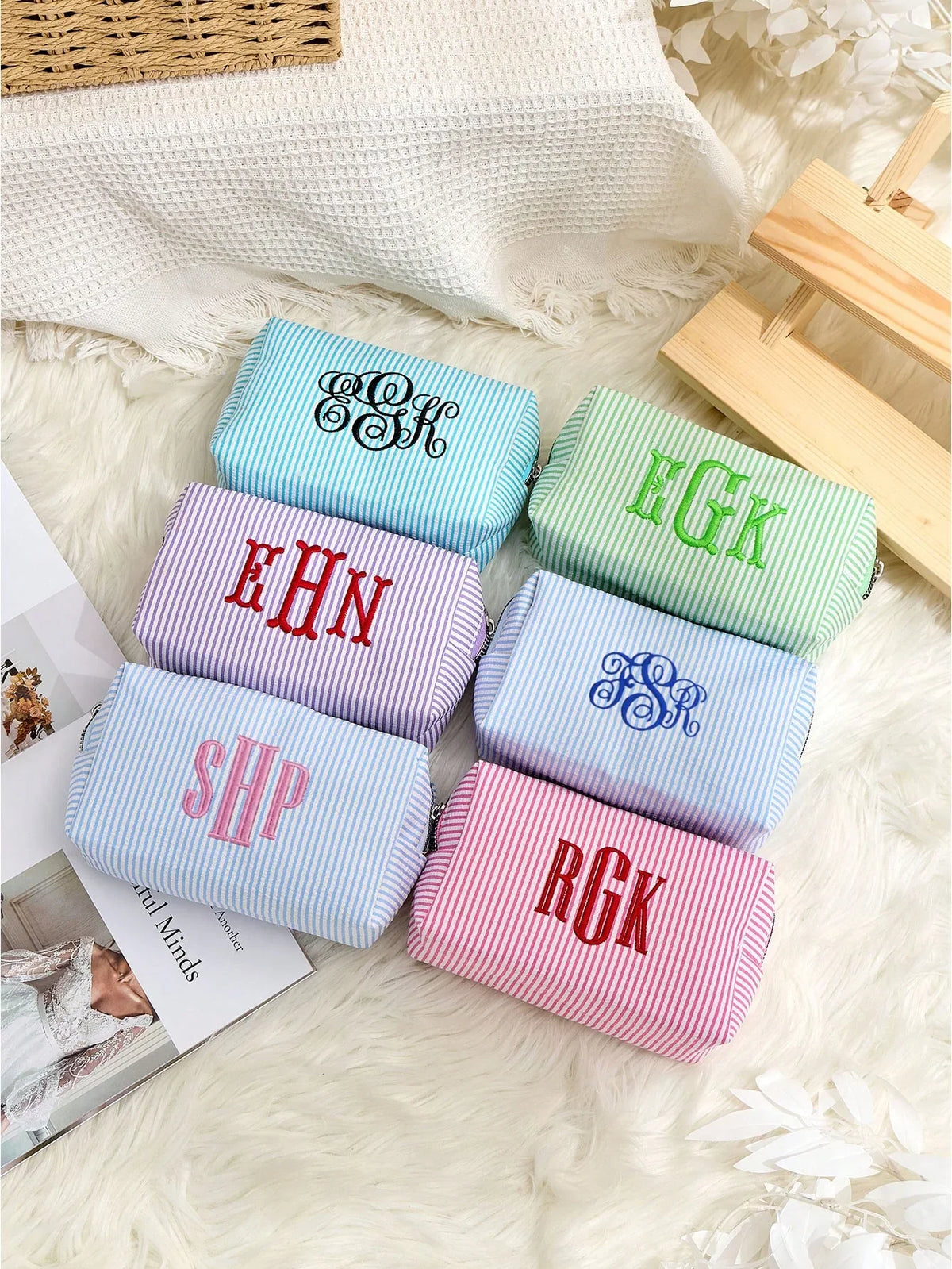 Personalized Embroidered Makeup Bag Pouch