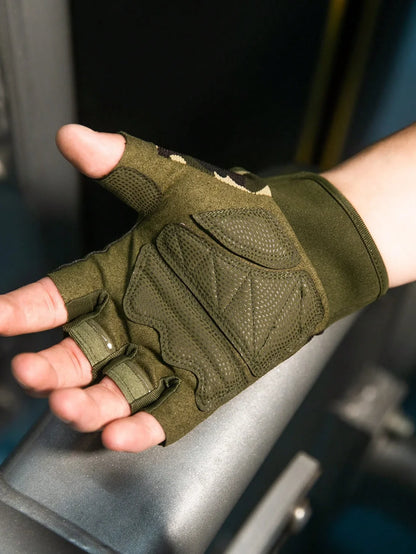 Sports Camo Half-Finger Gloves