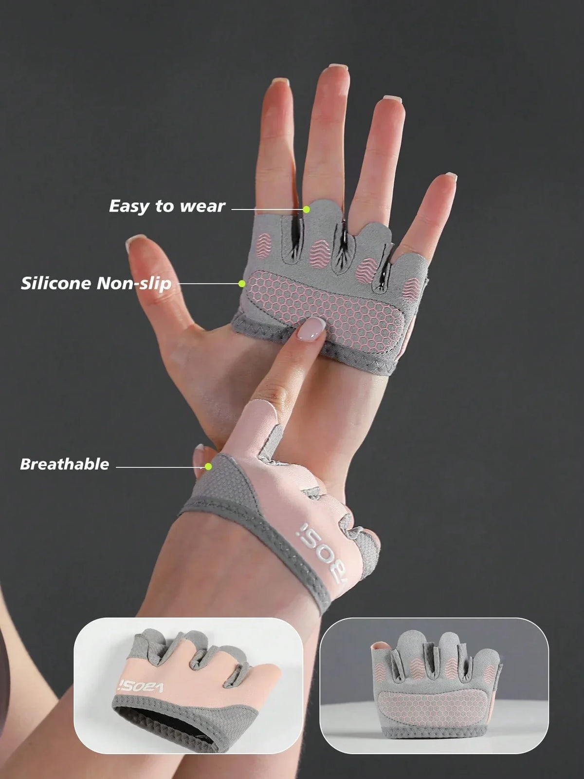 VBOSI Unisex Four-Finger Workout Gloves