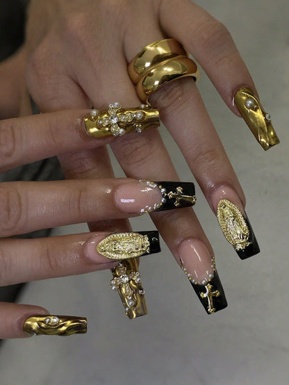 Luxury Butterfly Rhinestone Press Nails