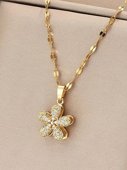 Plum Blossom Rotatable Fashion Necklace