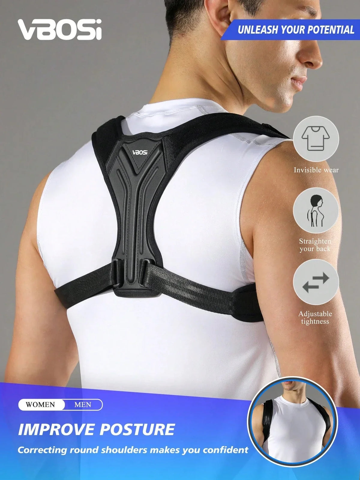 VBOSI Adjustable Posture Corrector Brace