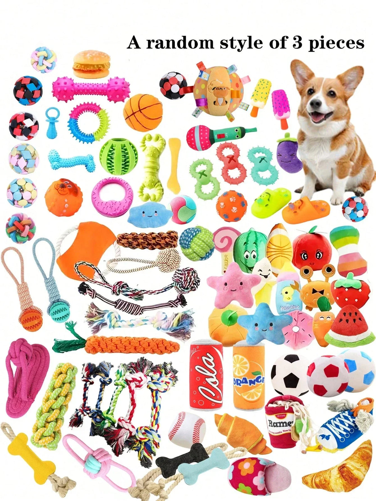 PETSIN Plush Dog Chew Toys