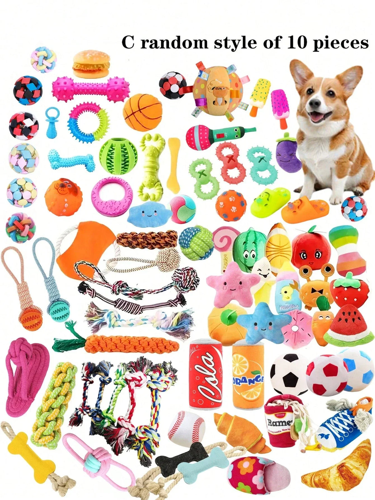 PETSIN Plush Dog Chew Toys