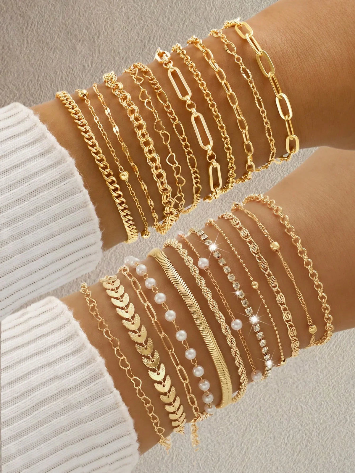 Layered Heart Bracelet Gift Set