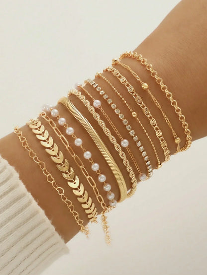 Layered Heart Bracelet Gift Set