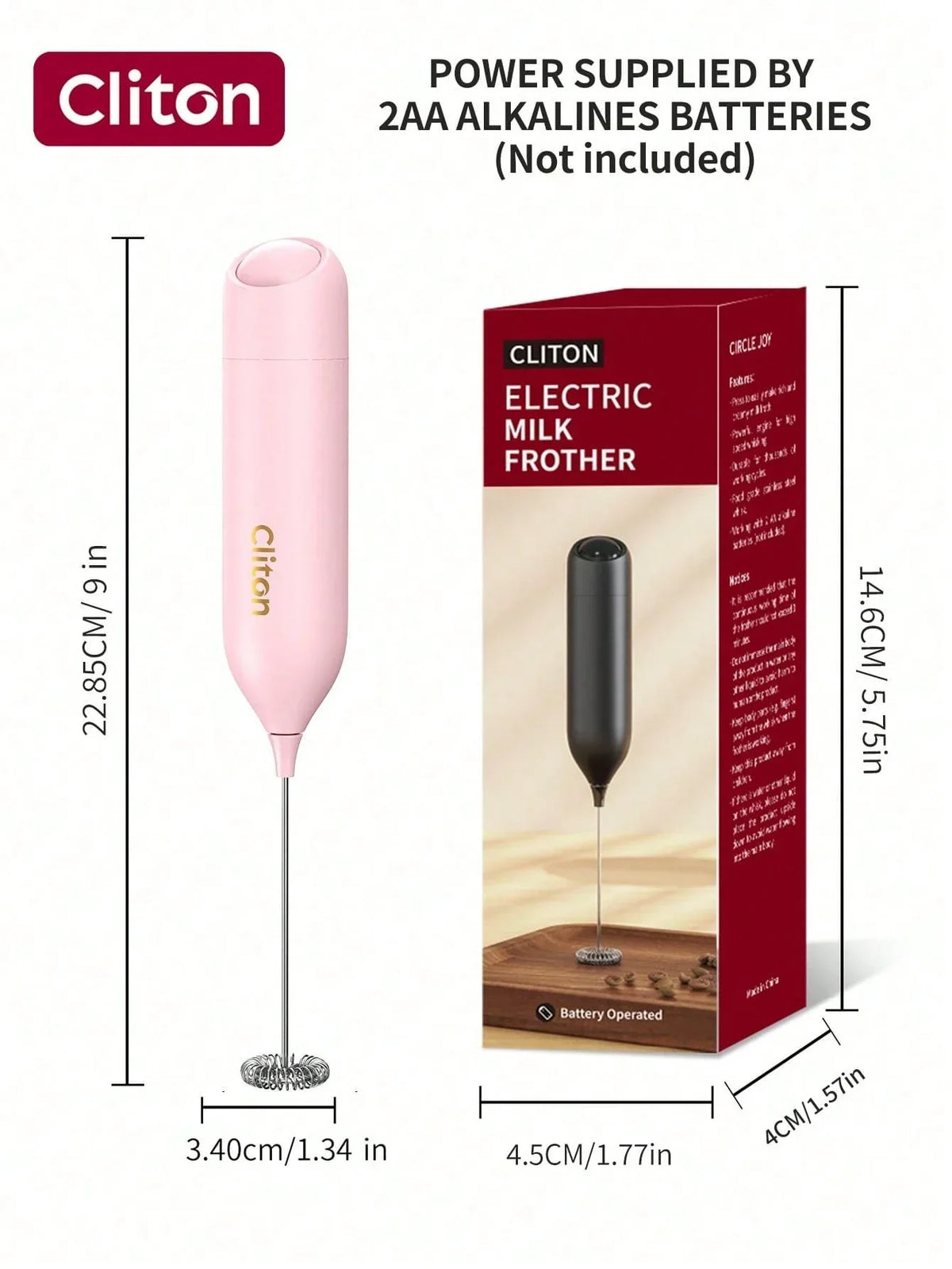 CLITON Handheld Electric Milk Frother